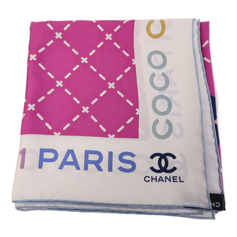 CHANEL 絲質Scarf 90x90絲巾-1