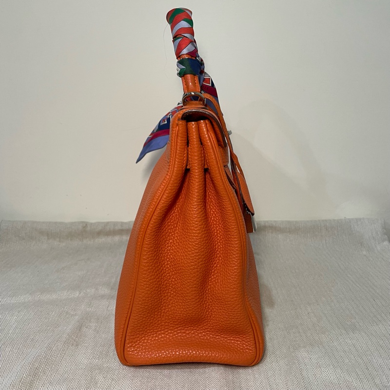 愛馬仕 Hermes Kelly 32 橘色 框K togo皮-2