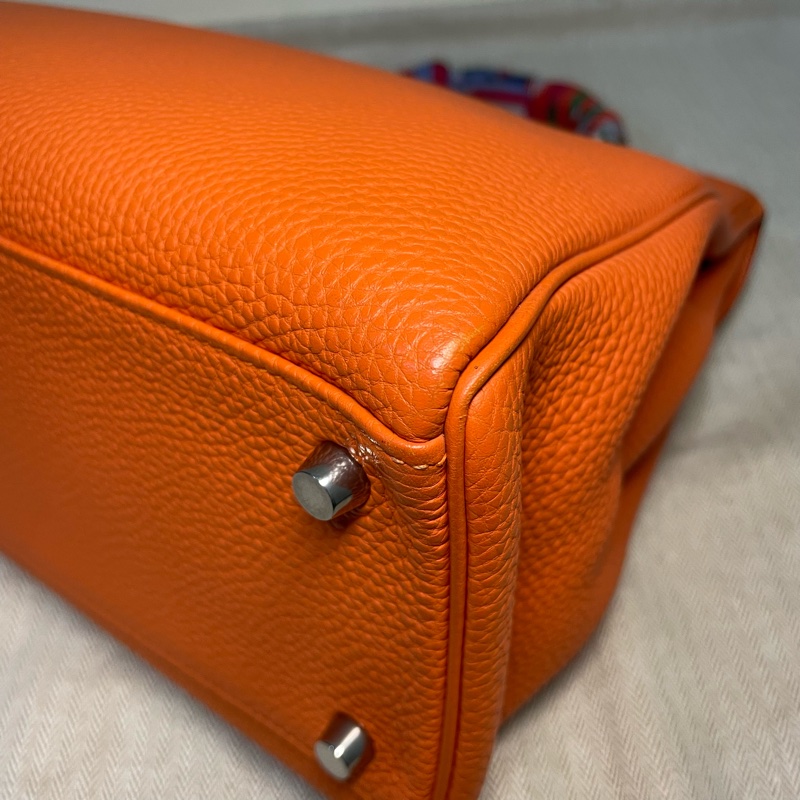 愛馬仕 Hermes Kelly 32 橘色 框K togo皮-8
