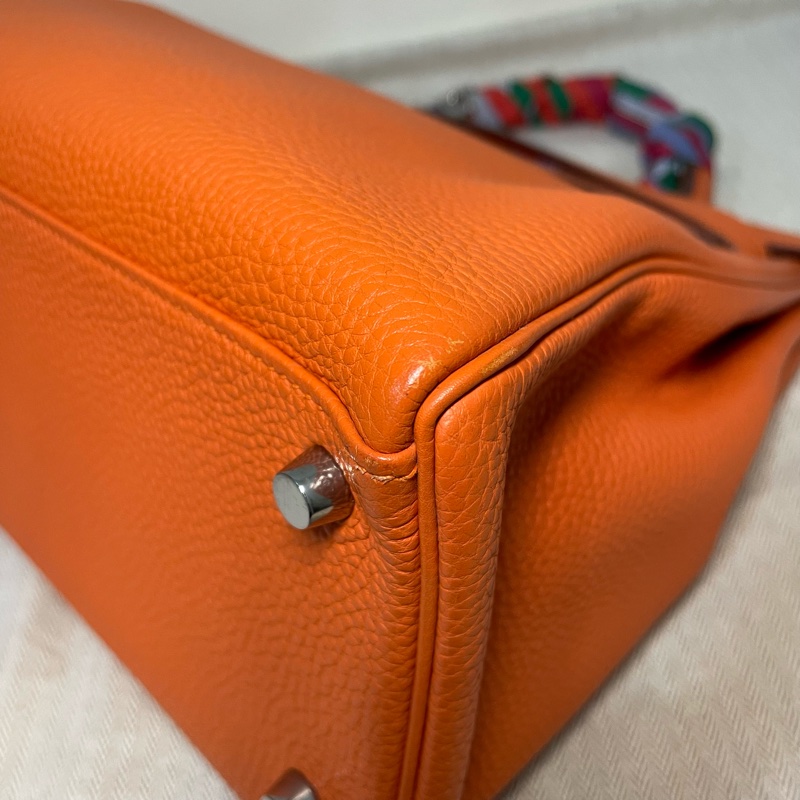 愛馬仕 Hermes Kelly 32 橘色 框K togo皮-10