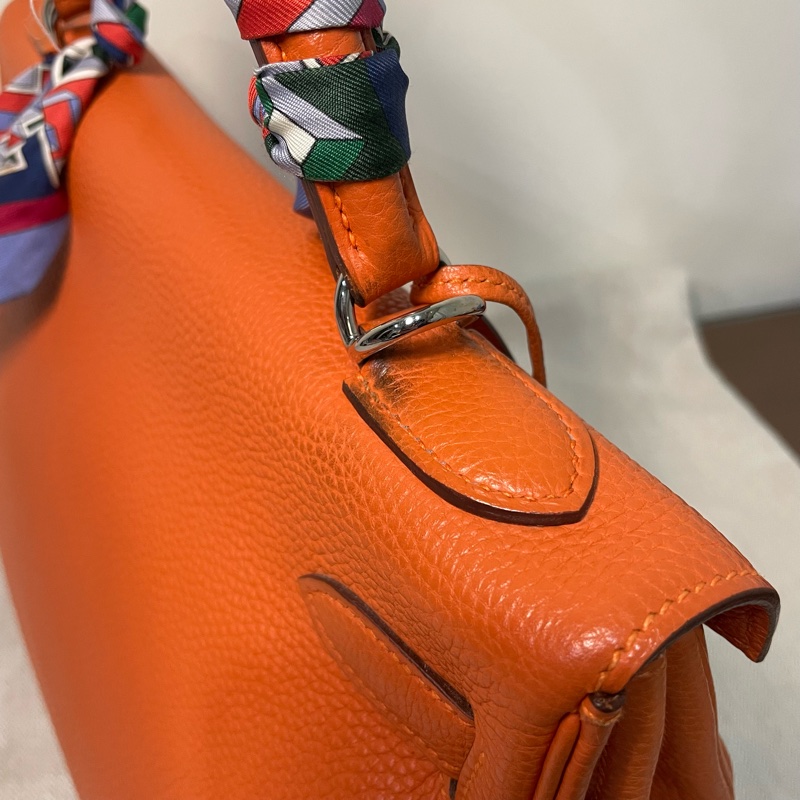 愛馬仕 Hermes Kelly 32 橘色 框K togo皮-12