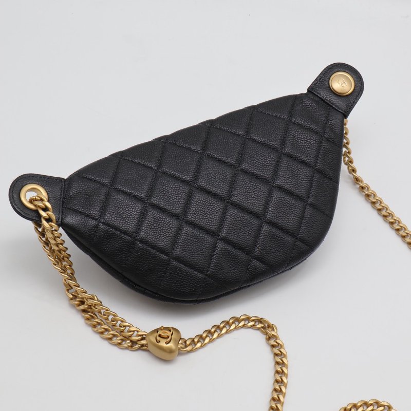 CHANEL 24P愛心調節釦腰包 - 黑金-1