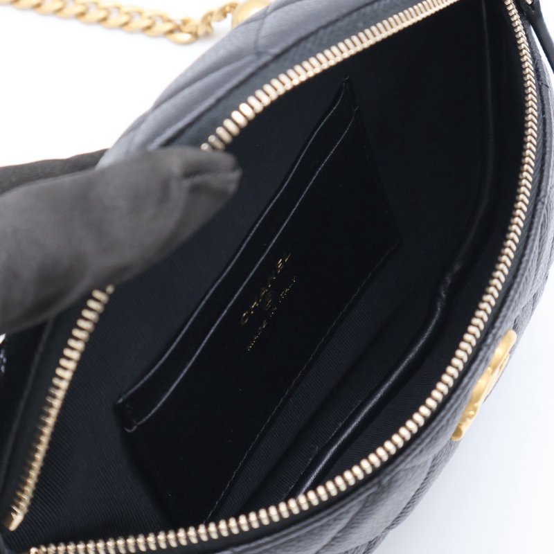 CHANEL 24P愛心調節釦腰包 - 黑金-2