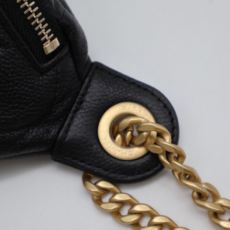 CHANEL 24P愛心調節釦腰包 - 黑金-6