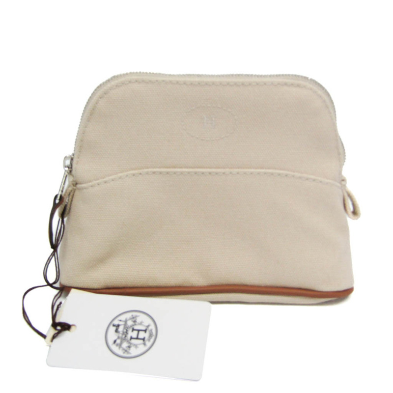 愛馬仕 Bolide Mini 迷你女士棉質手拿包 淺米色-0