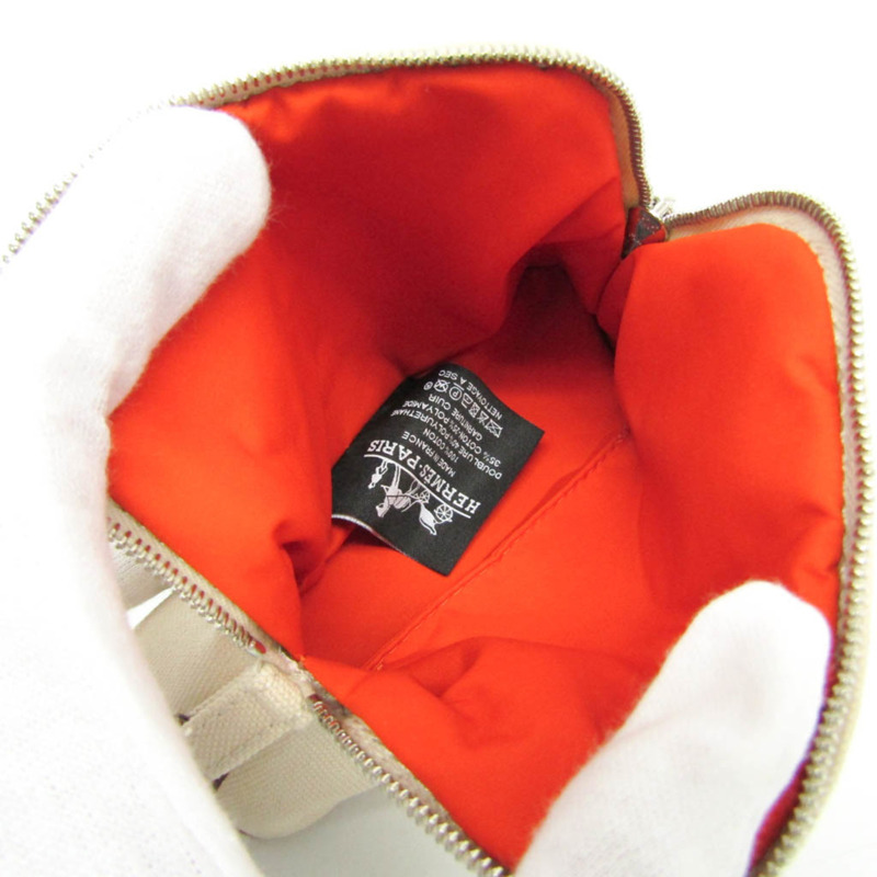 愛馬仕 Bolide Mini 迷你女士棉質手拿包 淺米色-3