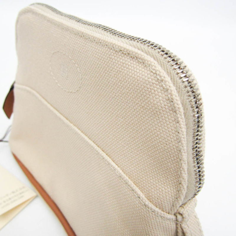 愛馬仕 Bolide Mini 迷你女士棉質手拿包 淺米色-7