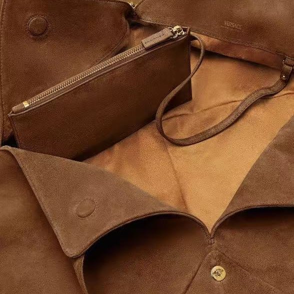 Versace Protea 肩背包大號 棕色 44cm 30cm 30cm 全新配件塵袋-4