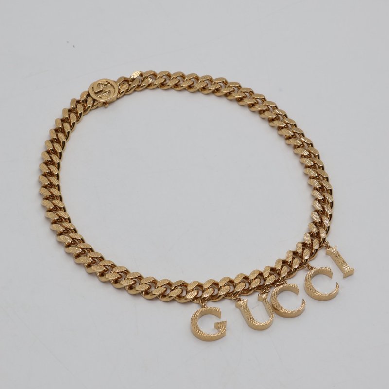 GUCCI 字母吊墜古巴頸鍊-0