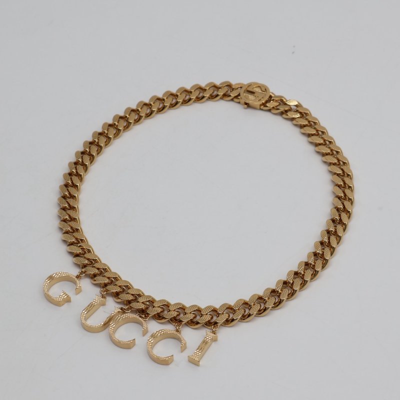 GUCCI 字母吊墜古巴頸鍊-2