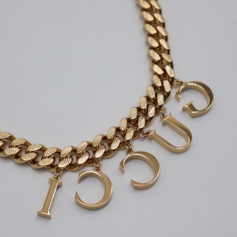 GUCCI 字母吊墜古巴頸鍊-3