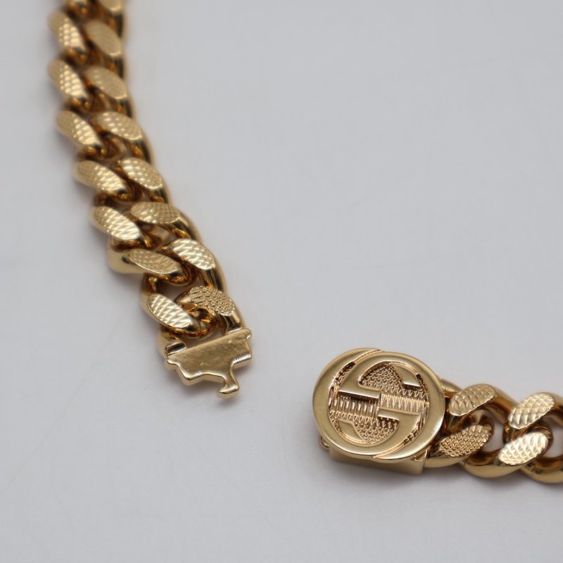 GUCCI 字母吊墜古巴頸鍊-5