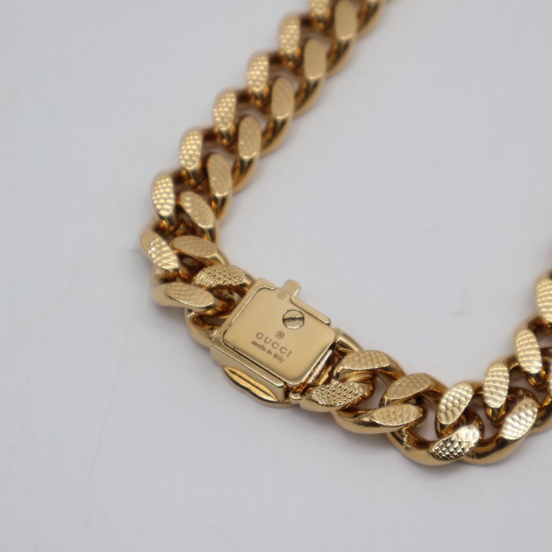 GUCCI 字母吊墜古巴頸鍊-6