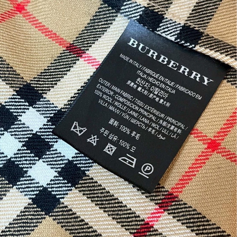 BURBERRY 英國格紋羊毛大衣S-12