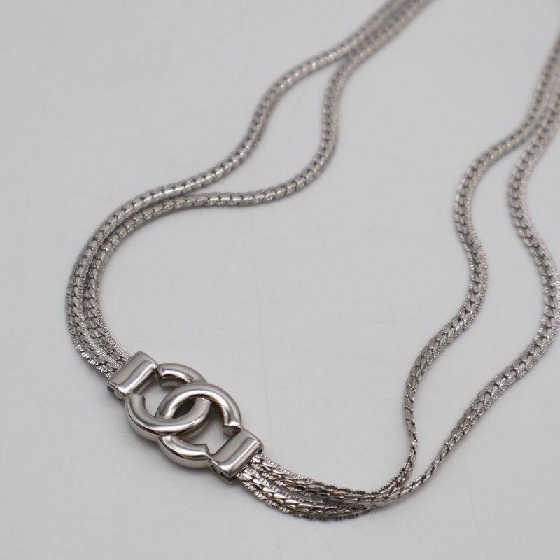 CHANEL 24B雙C蛇骨雙層銀鍊-2