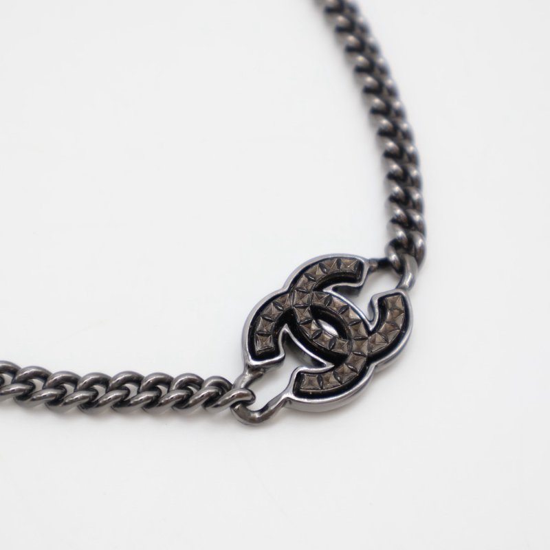 CHANEL 24A水鑽雙C項鍊 - So black-2