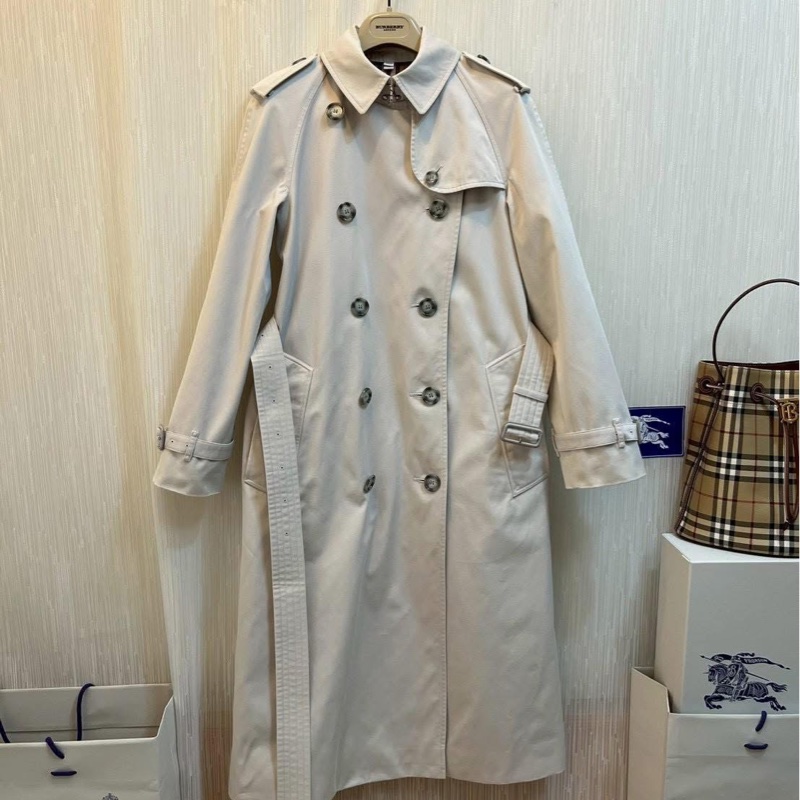 BURBERRY 英國滑鐵盧鉛筆白風衣UK4-1