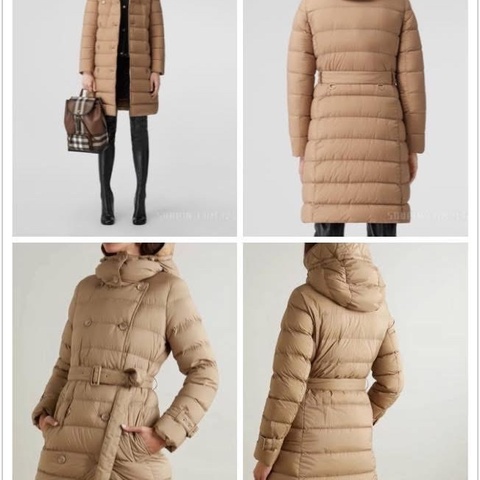 BURBERRY 英國蜜糖色鵝絨大衣S