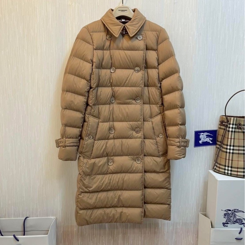 BURBERRY 英國蜜糖色鵝絨大衣S-2