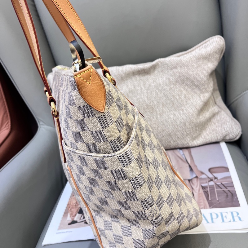 97新LouisVUitton 白棋盤格totally托特奶粉包中號 編碼包 33×29-2