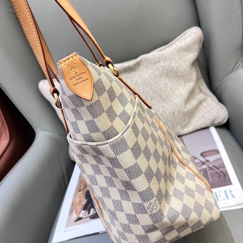 97新LouisVUitton 白棋盤格totally托特奶粉包中號 編碼包 33×29-3