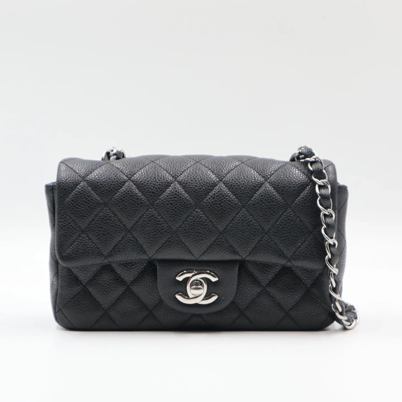 CHANEL 荔枝皮大MINI銀扣-5