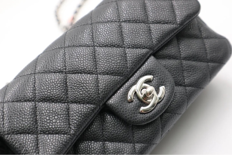 CHANEL 荔枝皮大MINI銀扣-6