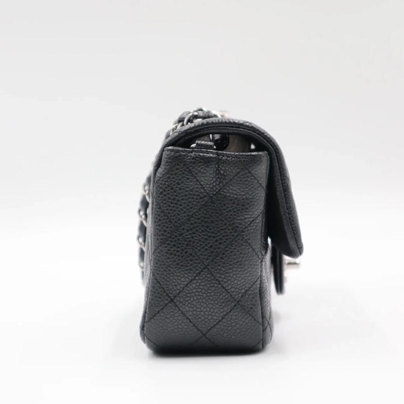 CHANEL 荔枝皮大MINI銀扣-8