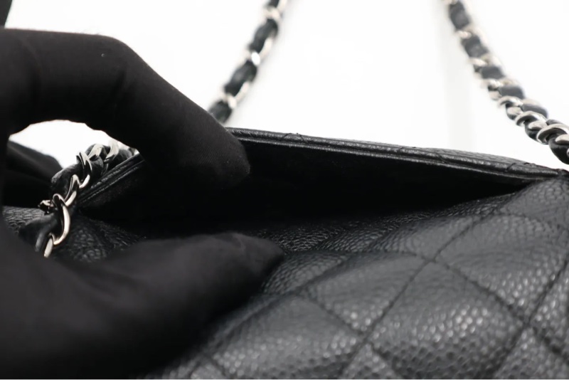 CHANEL 荔枝皮大MINI銀扣-14