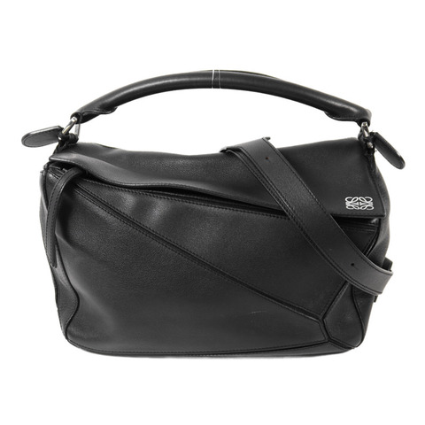 LOEWE 牛皮皮革Puzzle Medium銀扣手挽肩背兩用袋