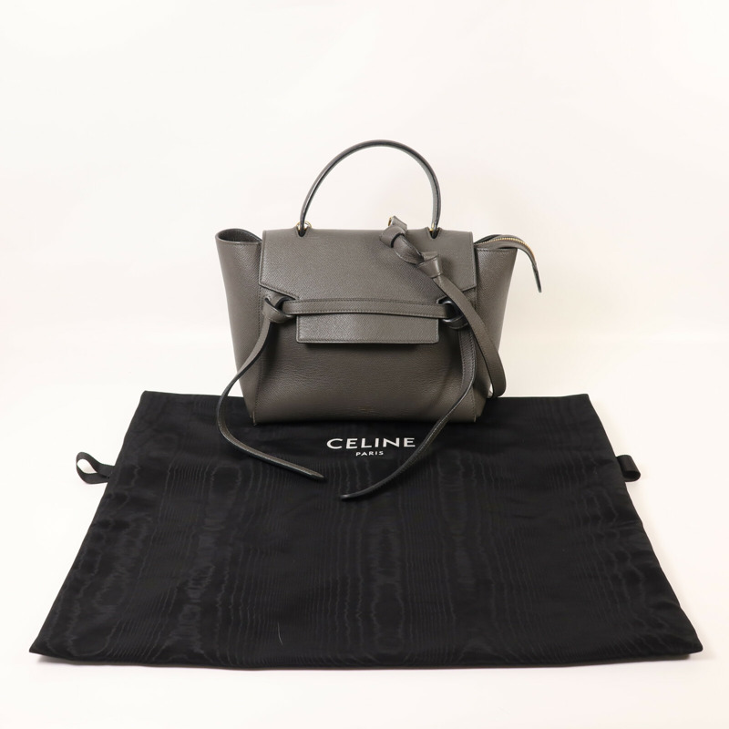 CELINE 牛皮皮革Micro Belt Bag手扣手挽肩背兩用袋-8