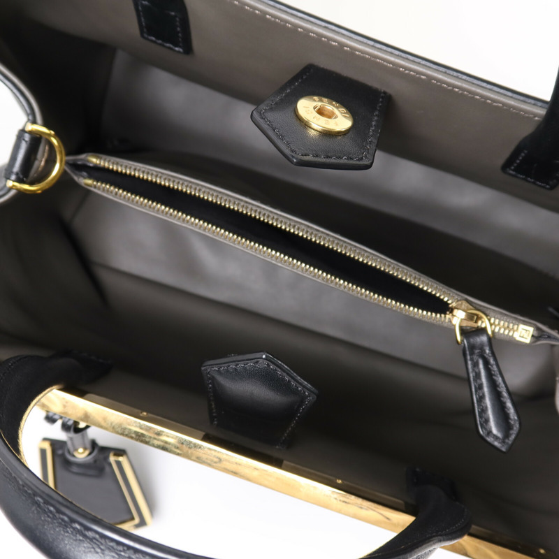 FENDI 牛皮皮革2 Jours金扣手挽肩背兩用袋-4