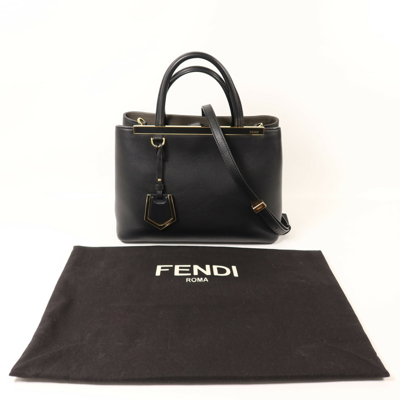 FENDI 牛皮皮革2 Jours金扣手挽肩背兩用袋-8