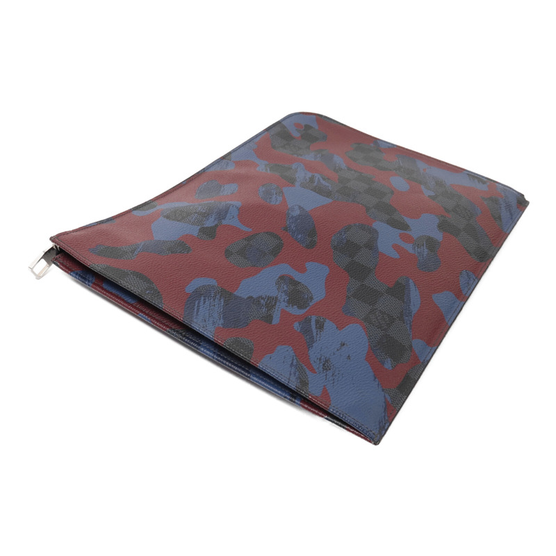 LOUIS VUITTON Damier Graphite Cobalt Camouflage Pochette Jour GM銀扣手拿包-2