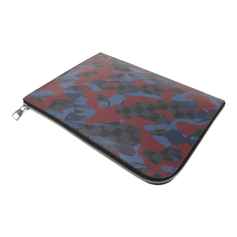 LOUIS VUITTON Damier Graphite Cobalt Camouflage Pochette Jour GM銀扣手拿包-3