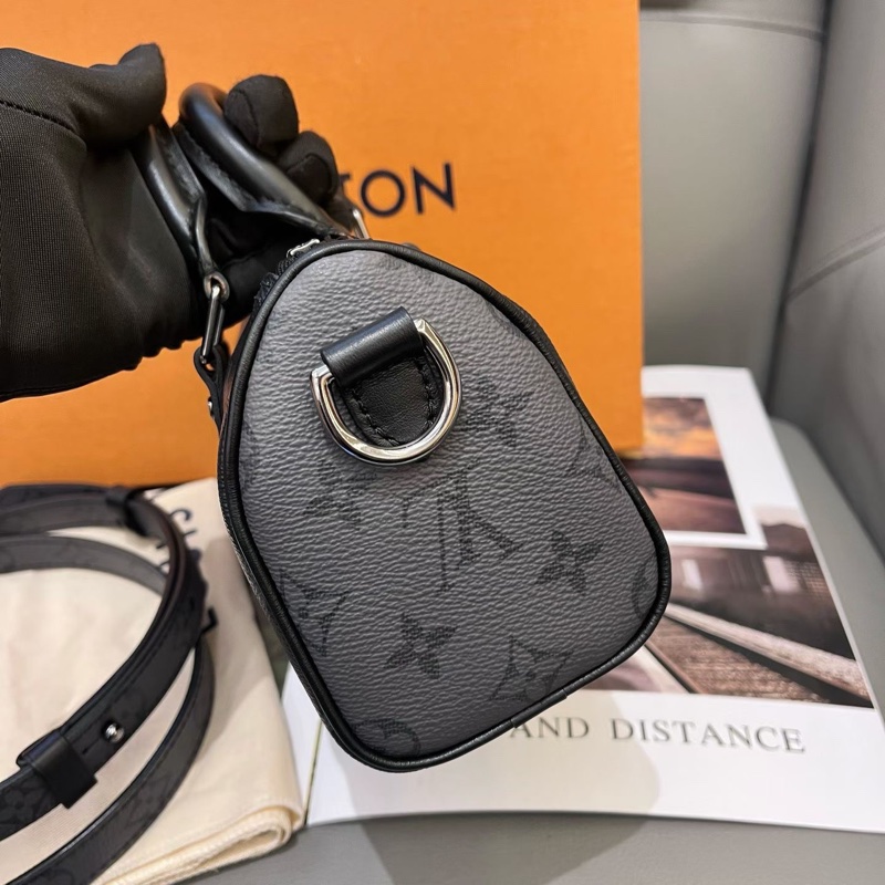 99新  LouisVuitton 路易威登 芯片款 黑花keepallxs 底長21 黑武士 無盒配塵袋-2