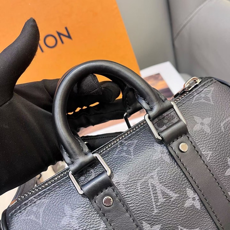 99新  LouisVuitton 路易威登 芯片款 黑花keepallxs 底長21 黑武士 無盒配塵袋-3
