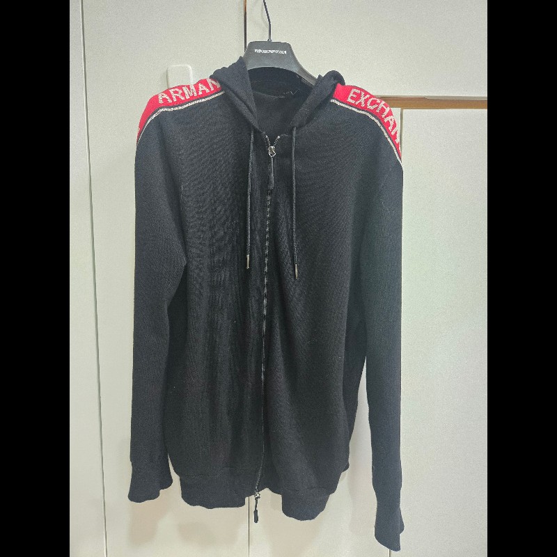 ARMANi 針織長袖連帽外套-5