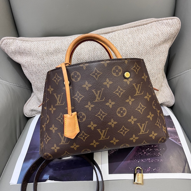 98新LouisVuitton路易威登 老花蒙田bb 編碼GI4188 底長29 有鎖有鑰匙 無附件-0