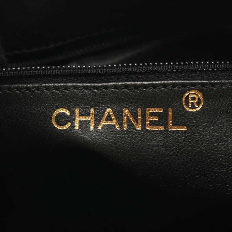 香奈兒 (CHANEL) 菱格紋 Coco Mark 肩背包,羊皮,女士,黑色-3