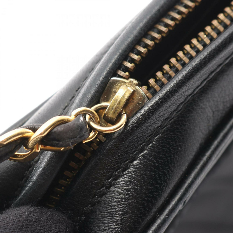 香奈兒 (CHANEL) 菱格紋 Coco Mark 肩背包,羊皮,女士,黑色-7