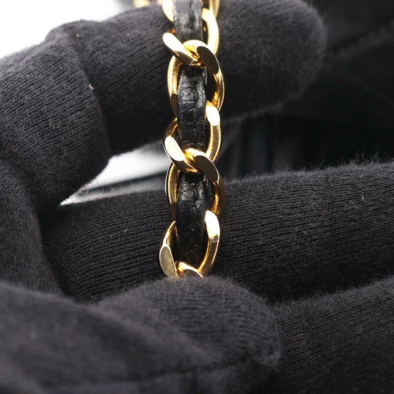 香奈兒 (CHANEL) 菱格紋 Coco Mark 肩背包,羊皮,女士,黑色-11