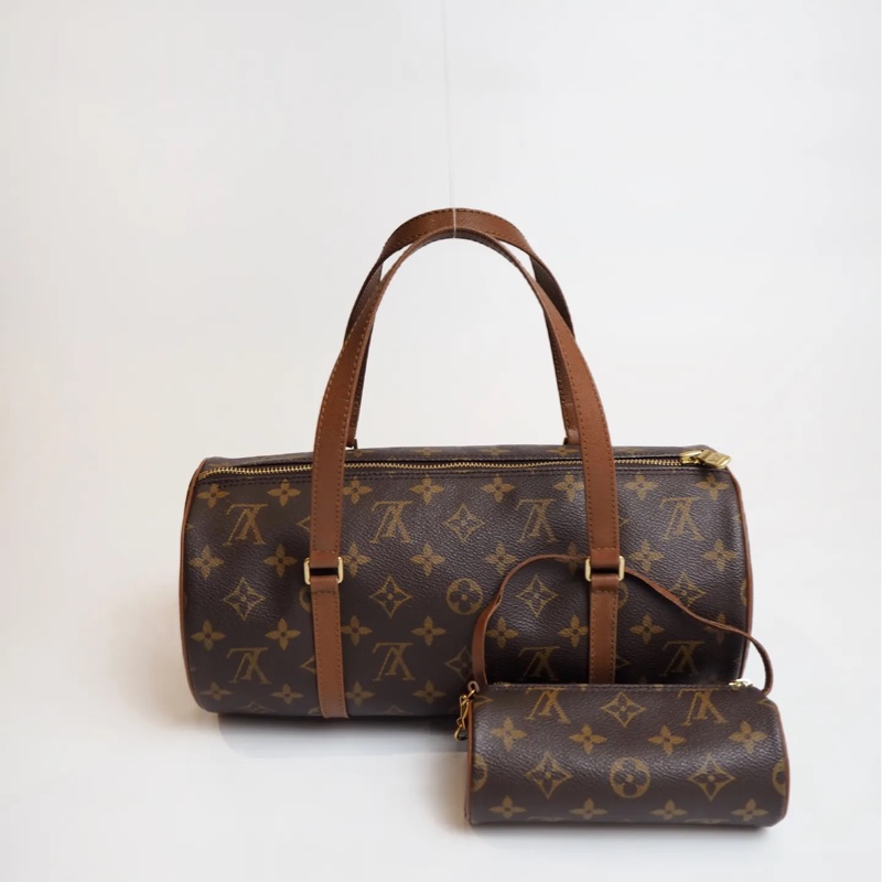 LOUIS VUTTION PALLION紅皮圓筒子母包-5