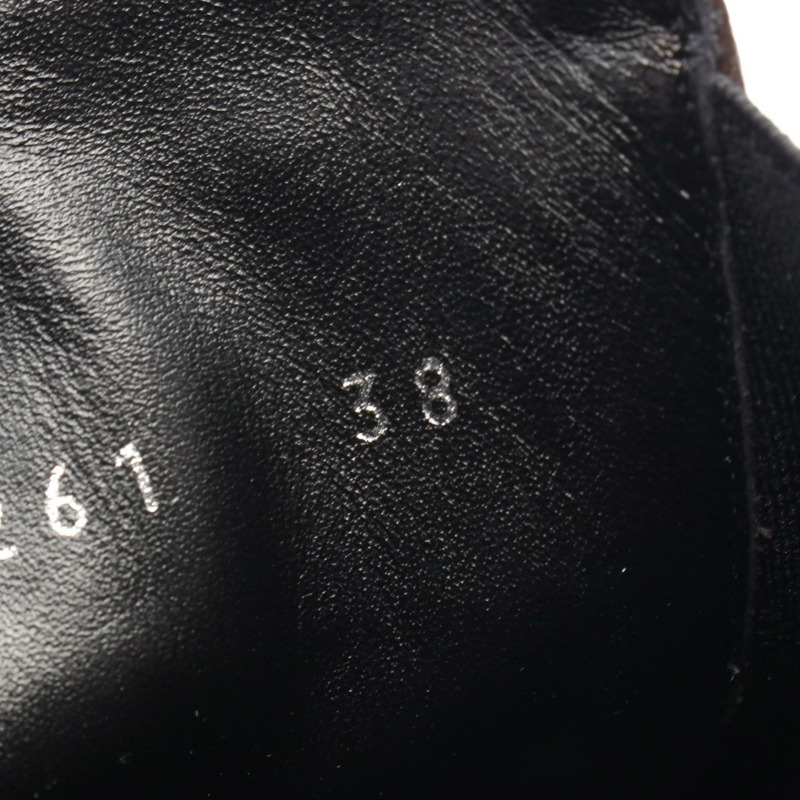 路易威登 Bobble Line Monogram 短靴 #38 黑色棕色皮革帆布靴-6