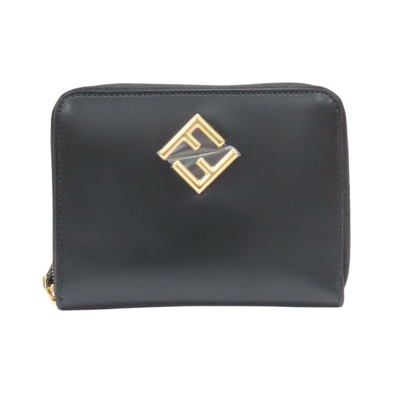 黑色 牛皮 Diamonds 拉鍊短夾【FENDI 芬迪】-0