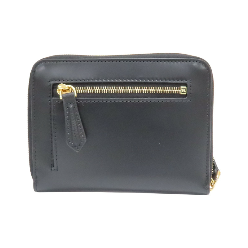 黑色 牛皮 Diamonds 拉鍊短夾【FENDI 芬迪】-1