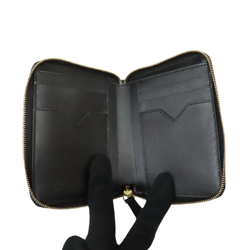 黑色 牛皮 Diamonds 拉鍊短夾【FENDI 芬迪】-4