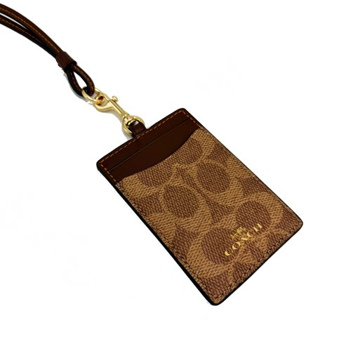 [全新] COACH  C LOGO證件識別證保護套(焦糖)-4