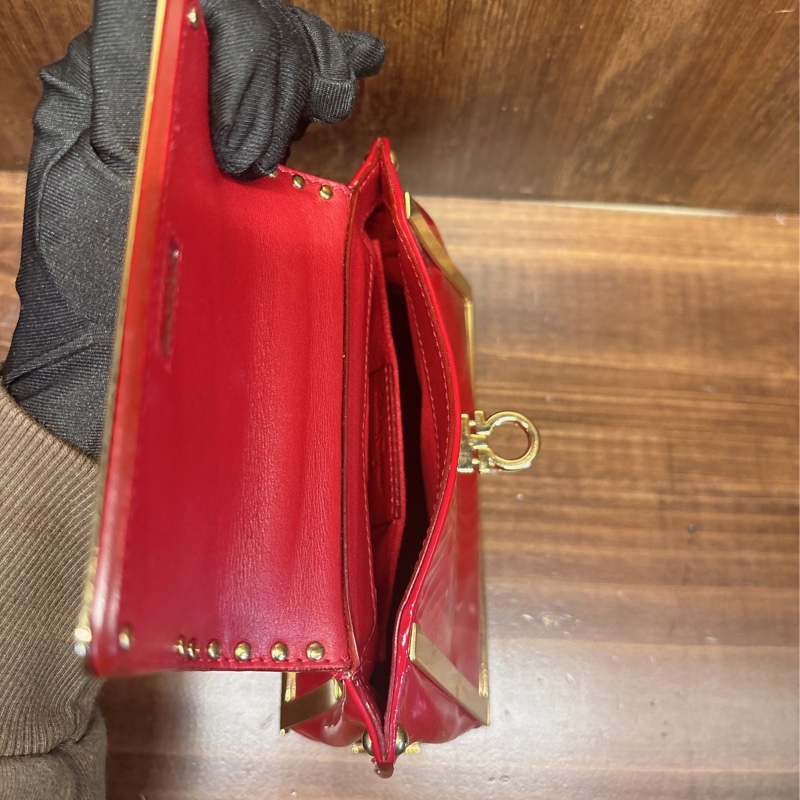 Salvatore Ferragamo 紅色手提包-5