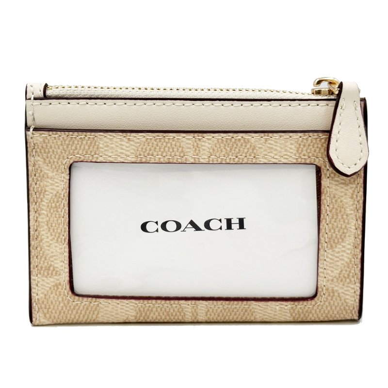 [全新] COACH C LOGO悠遊卡夾鑰匙零錢包(杏仁奶茶)-2